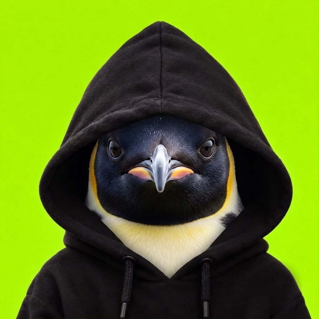 Hooded Penguin in Hood mascot
